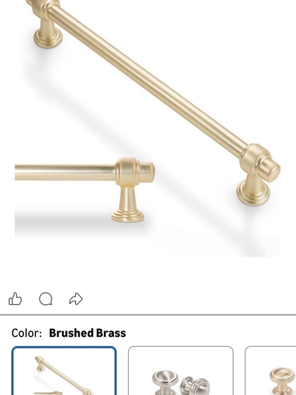 Brushed Brass 7-1/2" Hole Center Cabinet Pulls - Set of 10